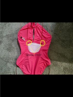 La Blanca Bright Pink Girls' Halter One-Piece Swimsuit